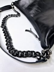 Black Leather Hobo Bag - Large - Image 5