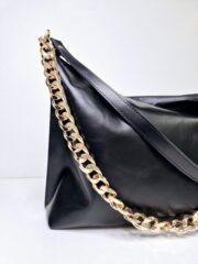 Black Leather Hobo Bag - Large - Image 7