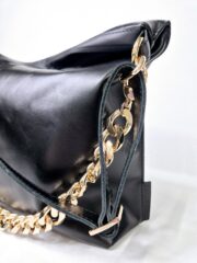 Black Leather Hobo Bag - Large - Image 8