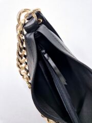 Black Leather Hobo Bag - Small - Image 6