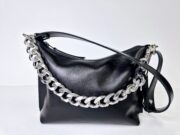 Black Leather Hobo Bag - Small - Image 7