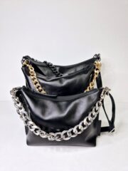 Black Leather Hobo Bag - Small - Image 10