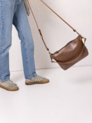 TOMMY Leather Bag with Two Handles - Cappuccino - Image 5