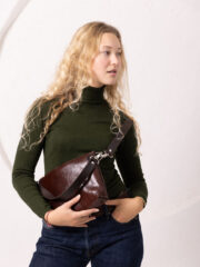 TOMMY Leather Bag with Two Handles - Cognac - Image 4