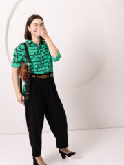 TOMMY Leather Bag with Two Handles - Alligator Pattern - Image 4