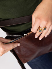 TOMMY Leather Bag with Two Handles - Cognac - Image 6