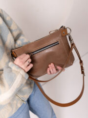 TOMMY Leather Bag with Two Handles - Cappuccino - Image 3