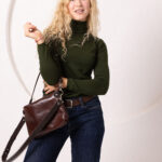 TOMMY Leather Bag with Two Handles - Cognac