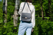 Natural Leather Saddle Bag Large – Grey - Image 8