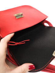Natural Leather Saddle Bag Medium – Red - Image 9