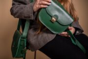 Natural Leather Saddle Bag Medium – Green - Image 3