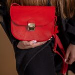 Natural Leather Saddle Bag Medium – Red
