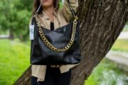 Black Leather Hobo Bag - Large - Image 3