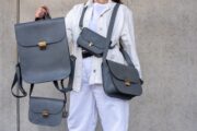 Natural Leather Saddle Bag Medium – Grey - Image 4