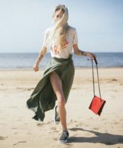 Chain Shoulder Bag - Red - Image 11