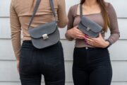 Natural Leather Saddle Bag Medium – Grey - Image 6