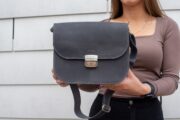 Natural Leather Saddle Bag Large – Grey - Image 4