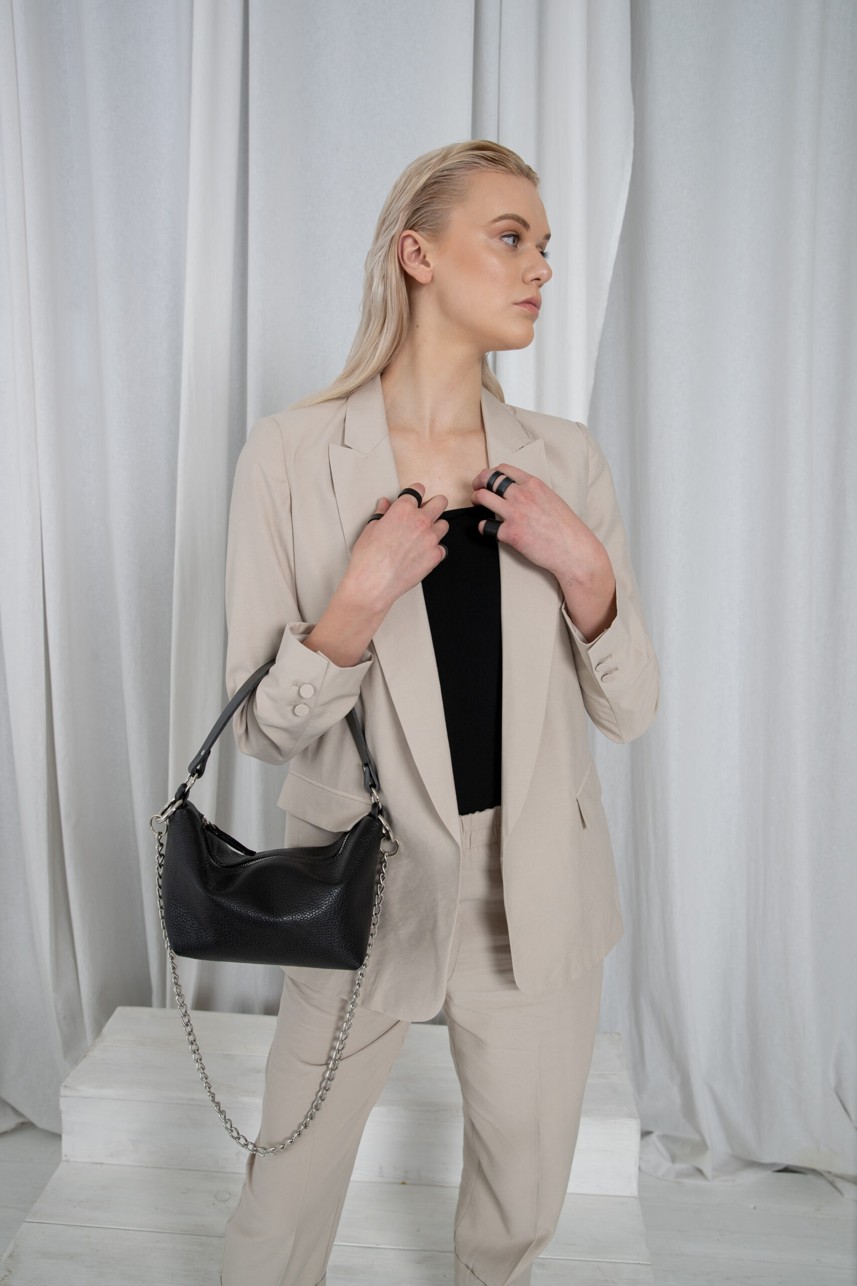 selena-black-60cf581e89ac3-scaled-1.jpg Soft Leather Baguette Handbag Selena - Image 1