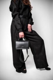 Small Briefcase Handbag - Black - Image 8