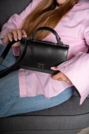 Small Briefcase Handbag - Black