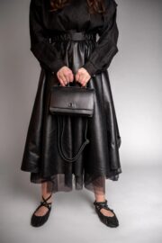 Small Briefcase Handbag - Black - Image 7