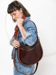 STELLA Leather Handbag - Brown & Cognac - Image 9