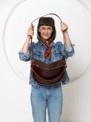 STELLA Leather Handbag - Brown & Cognac - Image 10