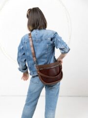 STELLA Leather Handbag - Brown & Cognac - Image 2