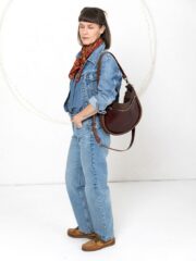 STELLA Leather Handbag - Brown & Cognac - Image 8