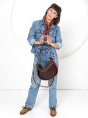 STELLA Leather Handbag - Brown & Cognac - Image 7