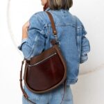 STELLA Leather Handbag - Brown & Cognac