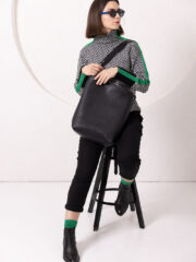 ADDISON Leather Tote - Black - Image 6
