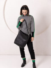 ADDISON Leather Tote - Black - Image 4