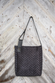 Mixed Material Handbag - Image 4