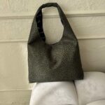 Moon Bag Heart - Khaki Polka Dots